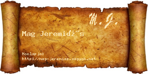 Mag Jeremiás névjegykártya
